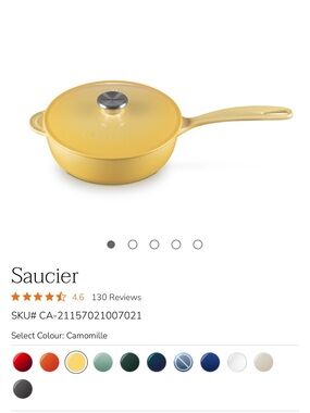 Le Creuset Camomille Saucier Pan in Yellow